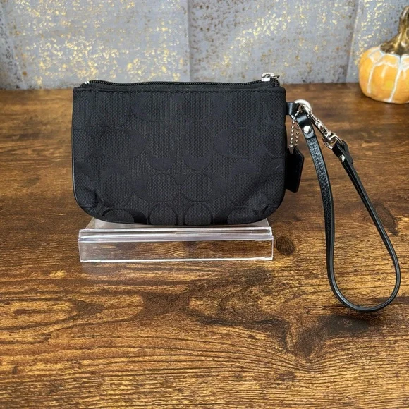 Coach Black Signature C Wristlet - Picture 3 of 10